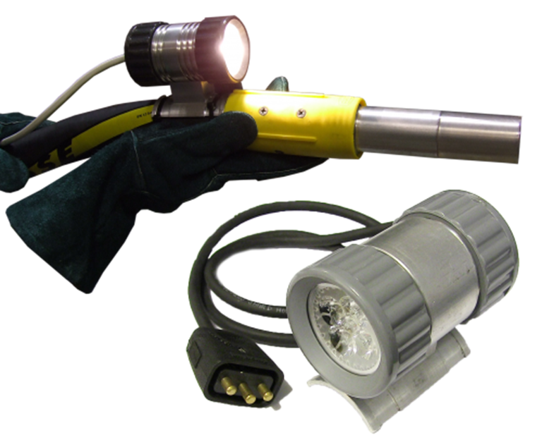 Hodge Clemco Spares and Accessories category image showcasing the Hodge Clemco Blasters Light attached to the top of an abrasive shot blasting nozzle.