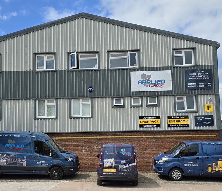 Applied Torque Fleet of vans. Branded blue, up to date vans ready for on-site calibration services and Calibration Centre.