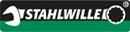 Stahlwille tool purchase and hire Logo - black and green background with spanner bookending the text