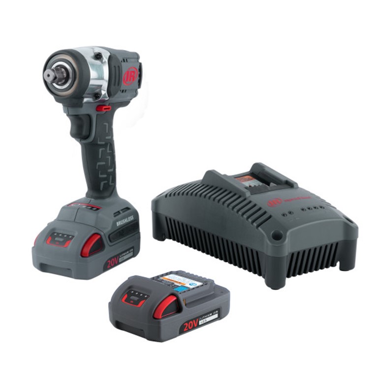 Ingersoll Rand W3151 - Cordless Impact Tool Kit (610Nm, ½" Sq.Dr) Product image with torque impact tool body, battery charger and battery displayed