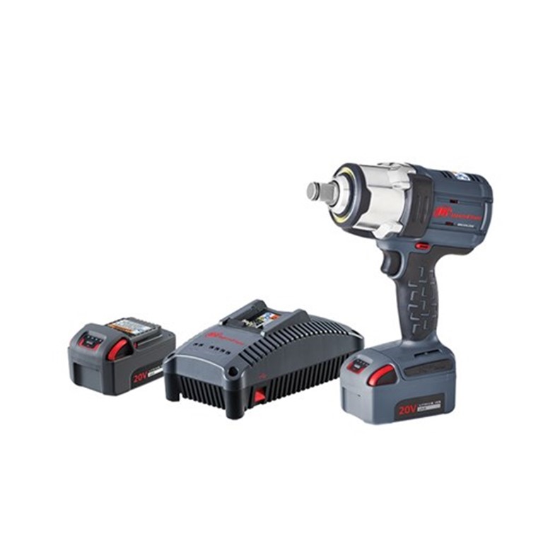 Ingersoll Rand W7172  - Cordless Impact Tool Kit (2040Nm, ¾" Ret.Ring) Product Image displaying Torque impact tool body, battery charger and battery.