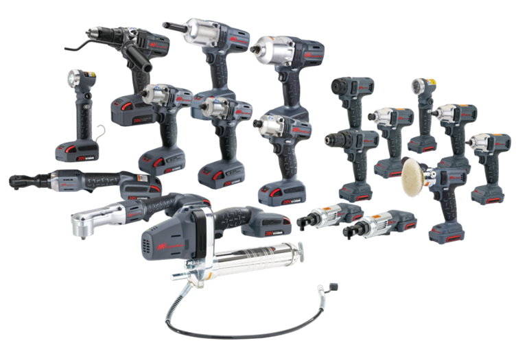 Ingersoll Rand UK Cordless Tools IQv40 & IQv20 product images with complete line up of tools. 